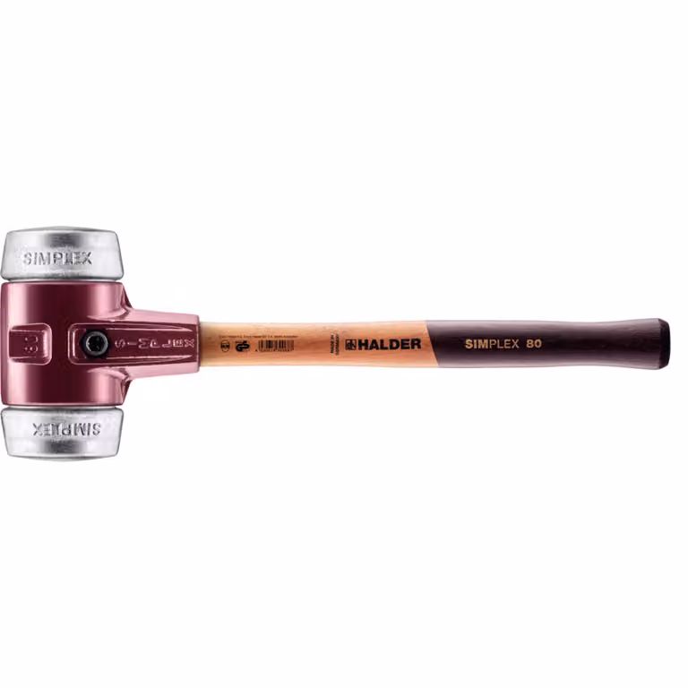 Mazza Halder soft-face diametro 80mm 3860g Simplex con inserto d'impatto argento / W-metal - 3009080