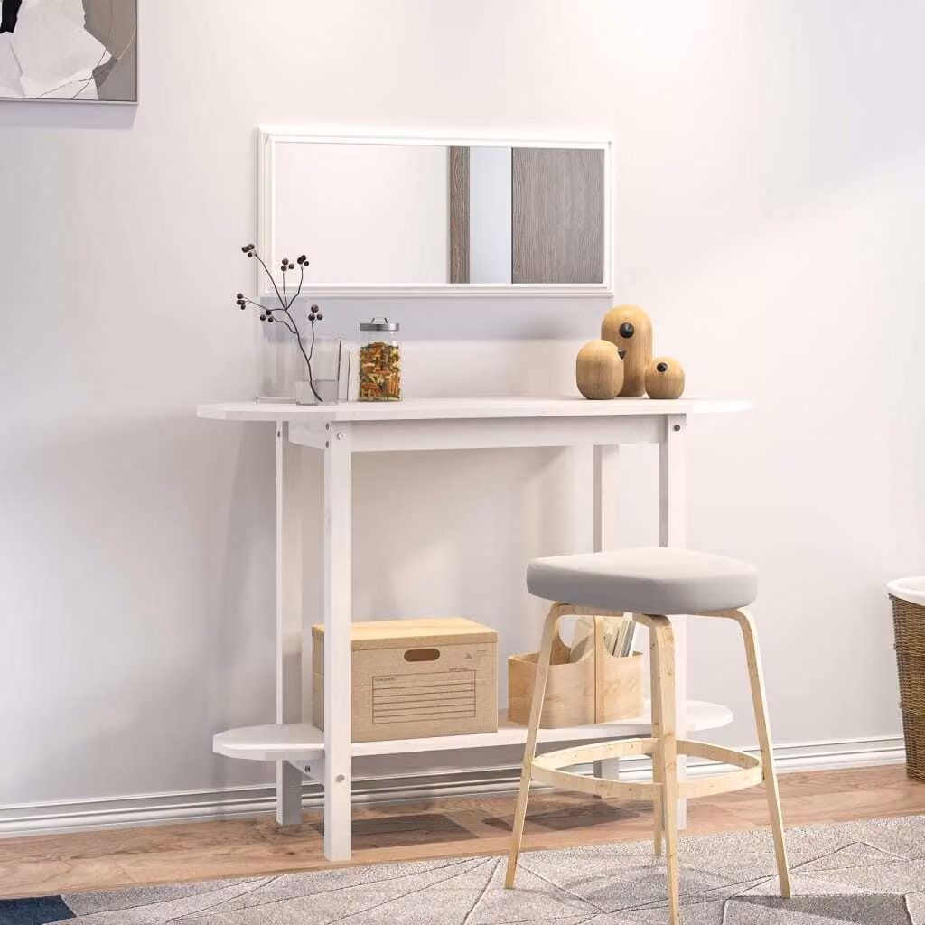vidaXL Tavolo consolle bianco 110x40x80 cm in pino massiccio - Tavolo consolle - Tavoli consolle - Tavolo - Tavolo da corridoio