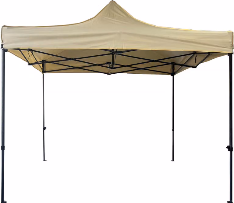 Gazebo Mobili Rebecca Aneto 3x3 m in poliestere e metallo, beige e nero, parzialmente assemblato