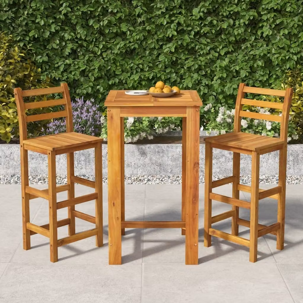 Maison Exclusive - Set da Bar da Giardino 3 pz in Legno Massello di Acacia