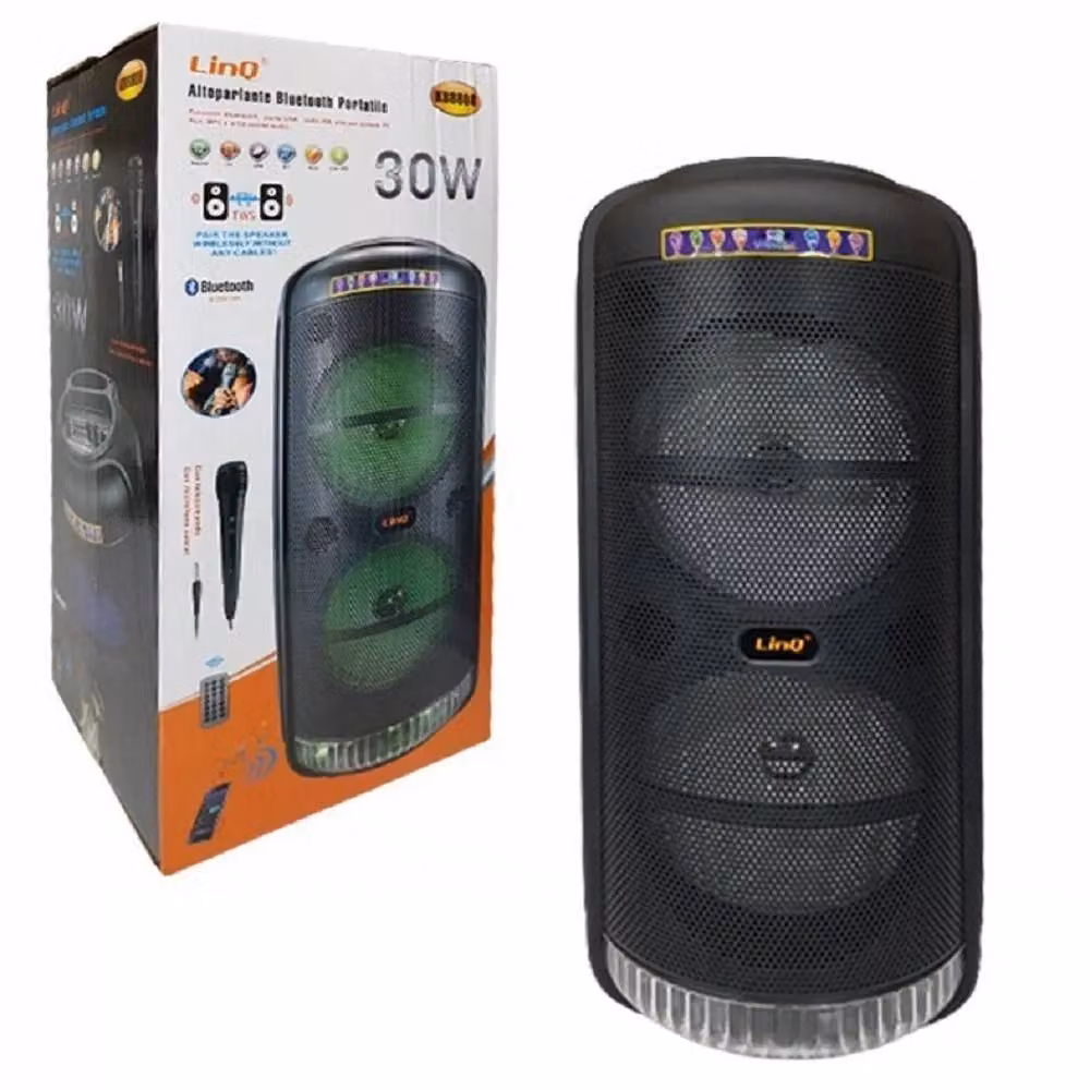 Altoparlante Bluetooth Portatile LINQ Kb8808 30W Nero con Microfono e Telecomando – 2