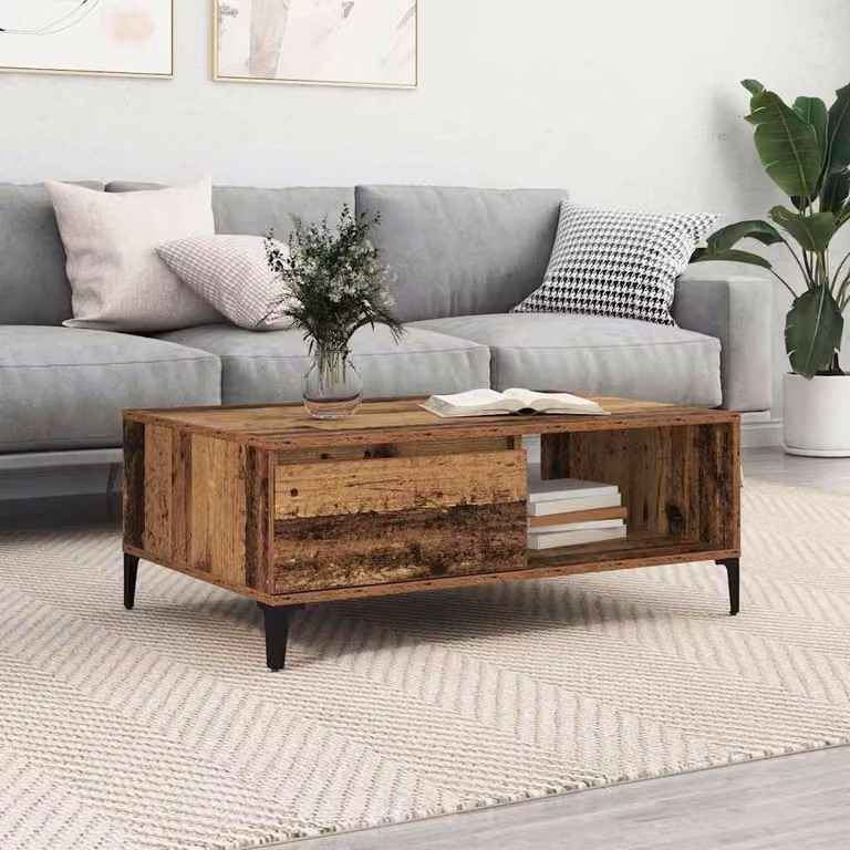 Maison Exclusive - Tavolino in legno antico 90 x 60 x 35 cm Materiale ligneo