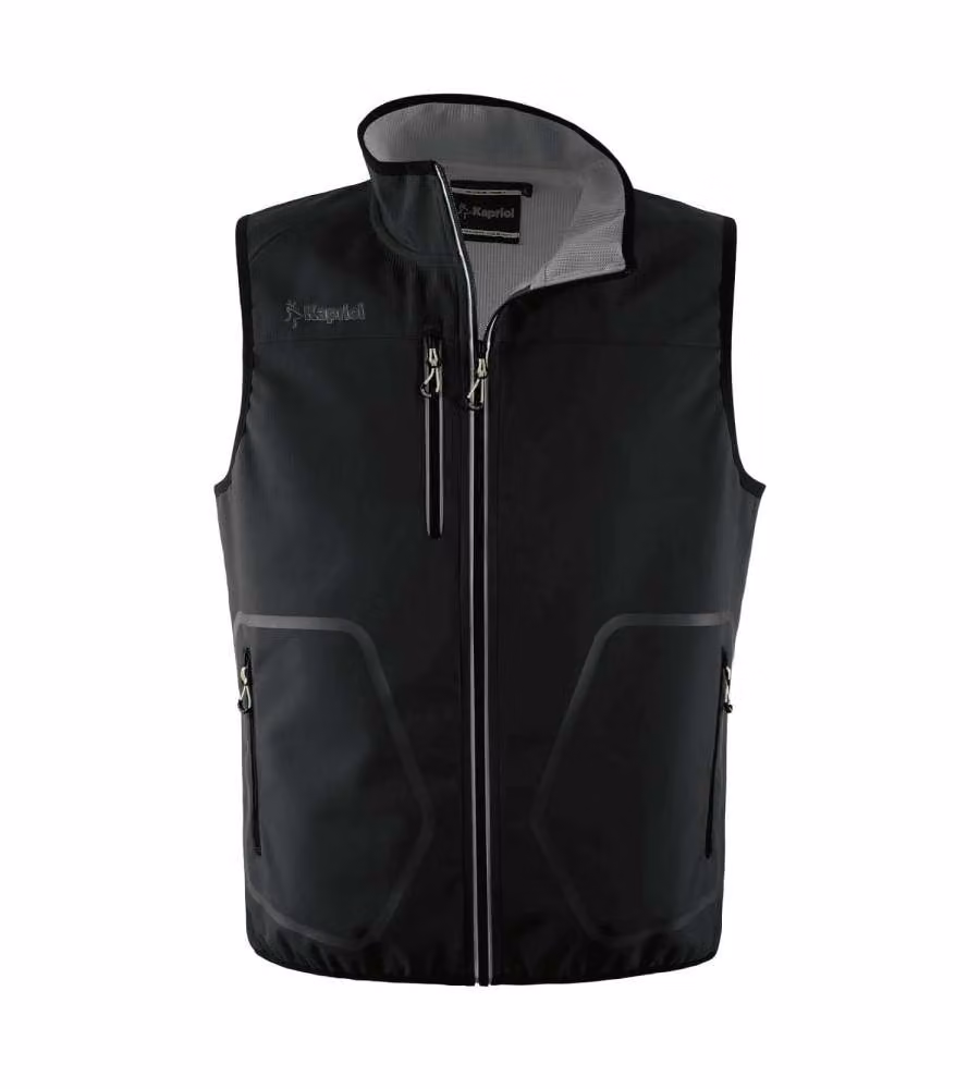 Kapriol Gilet Tecnico Black/Silver XL - Impermeabile e Traspirante