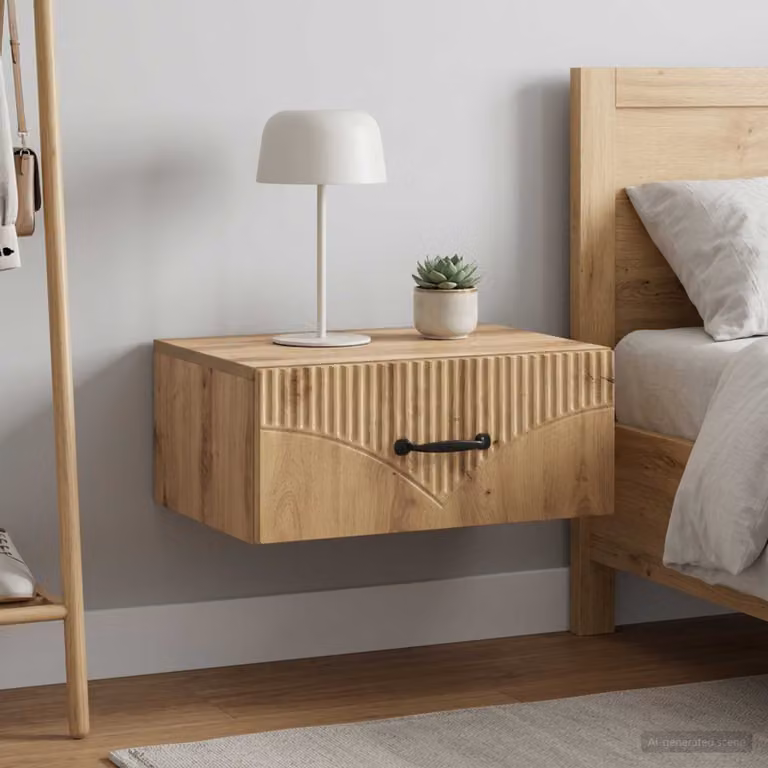 Set di 2 comodini sospesi vidaXL in stile moderno colore marrone rovere