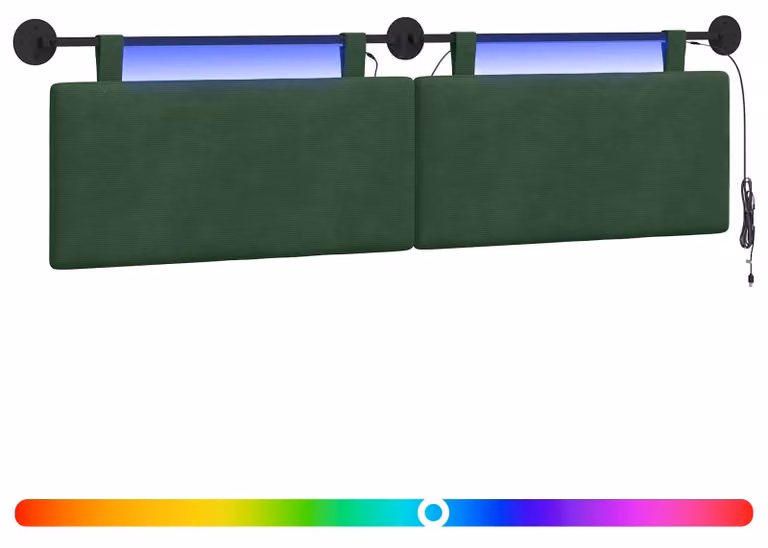 Testiera sospesa Con luce LED Verde Giungla Tessuto in Cords