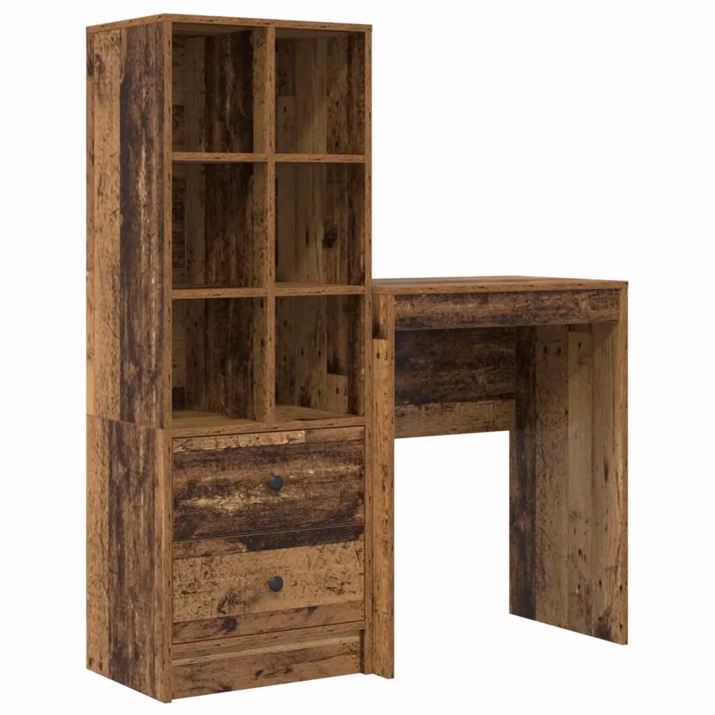 Scrivania moderna con scaffale vidaXL in legno effetto vecchio marrone L: 105,5 cm, P: 34 cm, H: 127 cm – 2