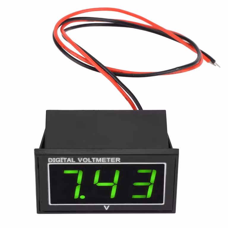 1 pezzo digitale con display a LED da 0,56 pollici, voltmetro impermeabile, voltmetro DC (5-130 V, verde)