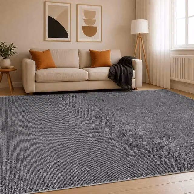 Tappeto Antracite 300 x 400 cm 100% Poliestere 3 mm Lavabile 42041697