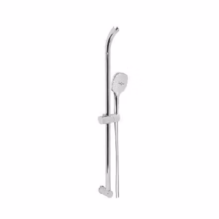 Mereo Set doccia, doccia a tre posizioni, tubo flessibile grigio argento, supporto doccia superiore - CB900F