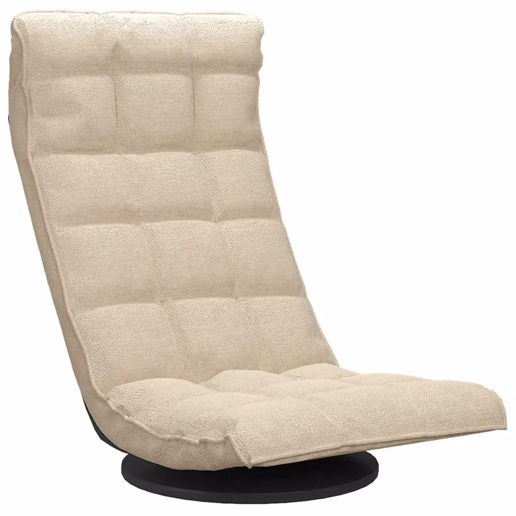Sedia da pavimento girevole VIDAXL in tessuto beige con struttura in metallo e plastica – 2