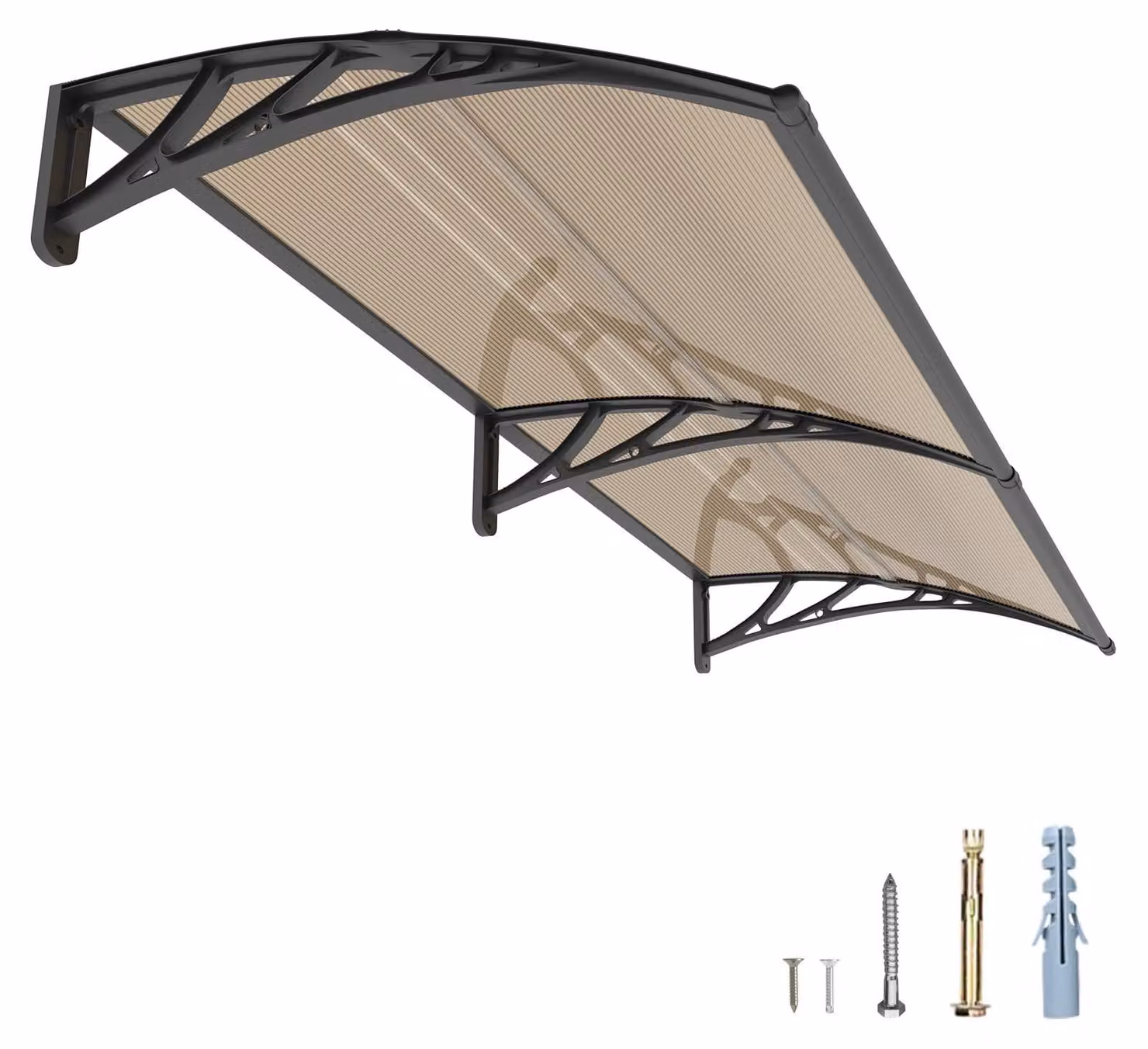 Pensilina per porta d'ingresso - Policarbonato - 200 x 100 cm - Trasparente - Resistente ai raggi UV