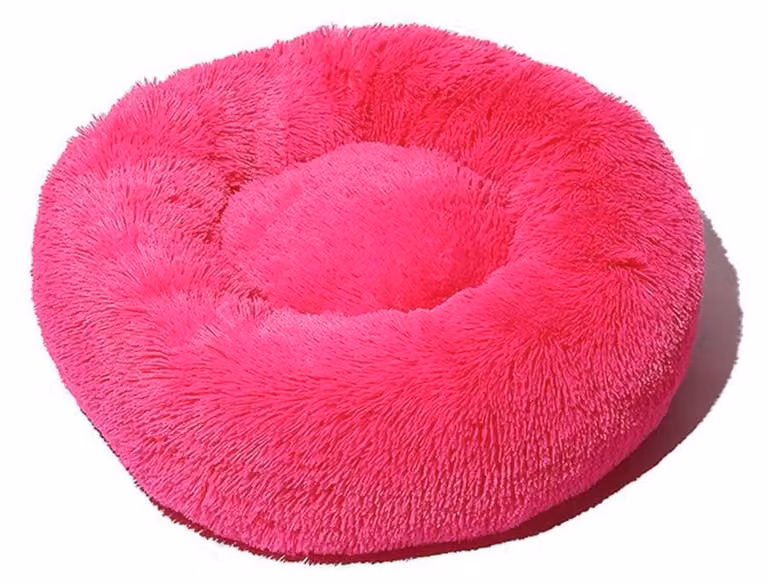Cuccia per cani, cuccia per gatti, morbida, rotonda, in peluche, 70 cm, rosa scuro