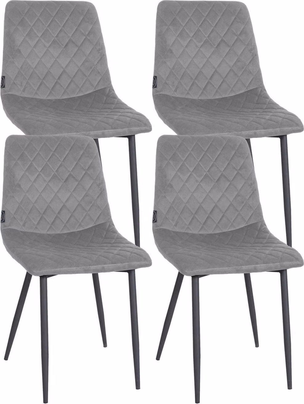 Set di quattro sedie da pranzo - sedie in velluto - imbottitura confortevole