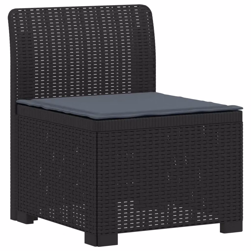 Divano da giardino a 1 posto moderno in rattan con cuscino, colore antracite/grigio/nero – 2