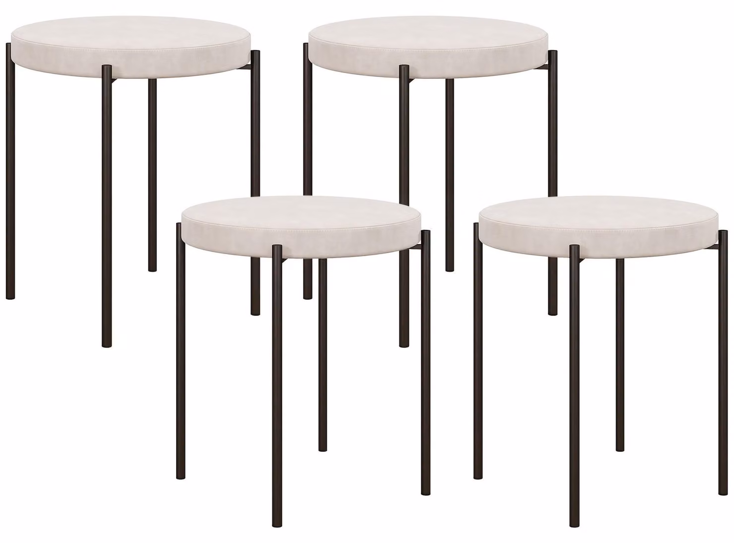 Sedie da pranzo - Sedie impilabili - Sedie da cucina - Sgabelli - Sedute - Set di 4, colore beige