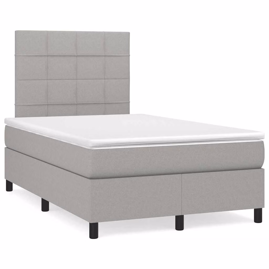 Letto Ibrido con Materasso e Illuminazione LED vidaXL in Tessuto Grigio e Bianco L/P/H: 120 x 200 x 193 cm