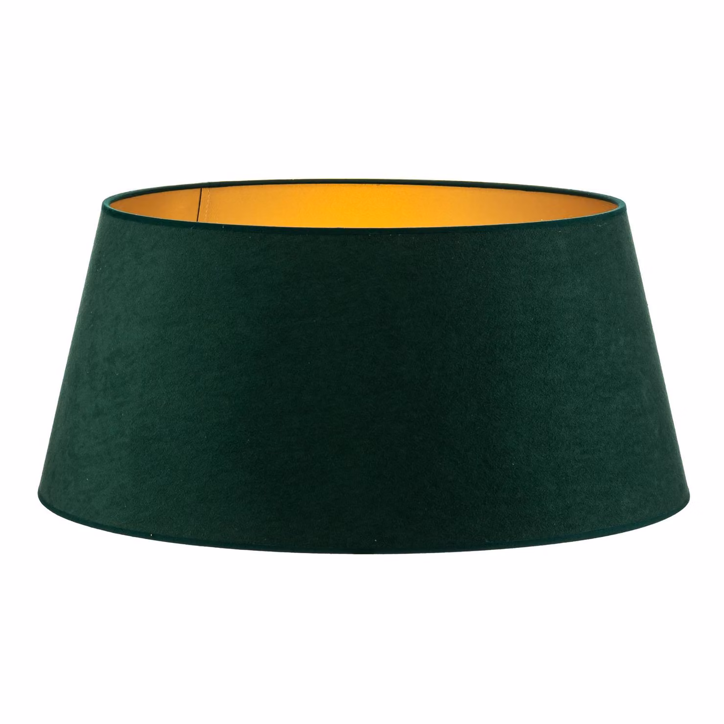 Paralume Cone altezza 25,5 cm, verde scuro/oro Duolla, Verde, Tessuto / Stoffa / Seta