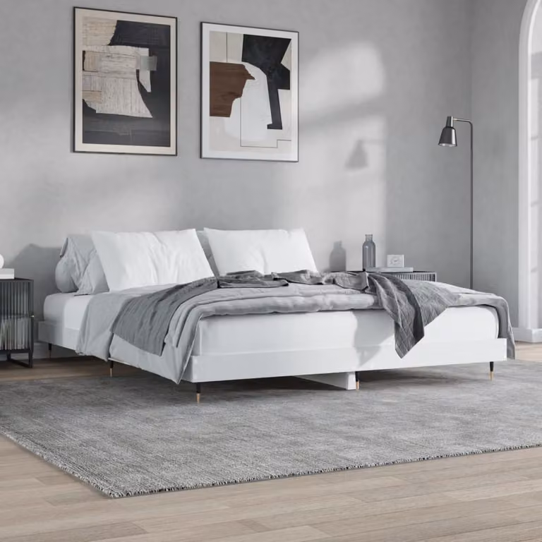 Giroletto vidaXL Bianco in Legno e Metallo L 120 x P 200 cm