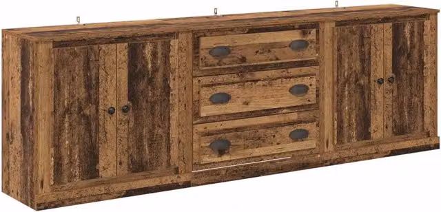 Credenza | Sideboards con cassetto 3 pcs Legno antico 210 x 35,5 x 67,5 cm