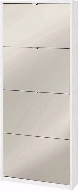 Scarpiera 4 Ante Specchio P18 Kit Ossido Bianco cm 63x18x154h - Sarmog