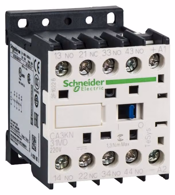 Contattore ausiliario Schneider Electric, 3S+1NC, 220V DC CA3KN31MD