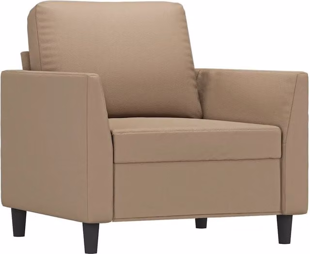 Poltrona Relax Beige in Similpelle con Braccioli e Struttura in Metallo