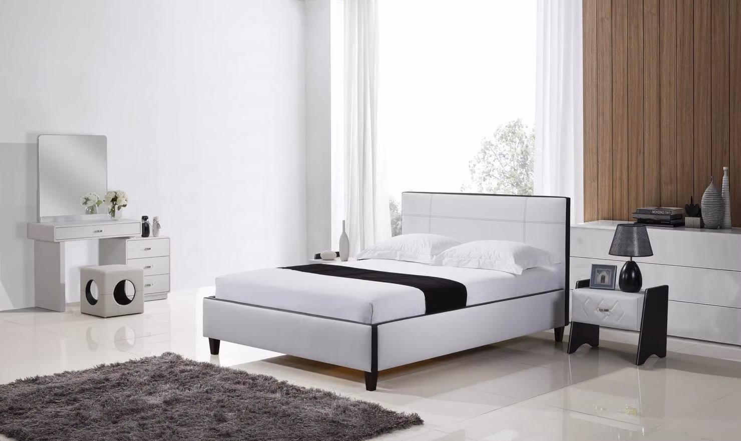 Leder Betten Design Bett Doppel Ehe Modernes Hotel Gestell Schlaf Zimmer Luxus