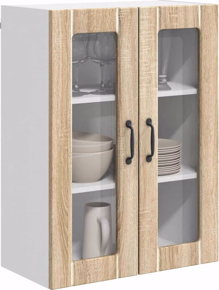 Mobile in vetro da parete LUCCA Rovere Sonoma 60 x 31 x 80 cm