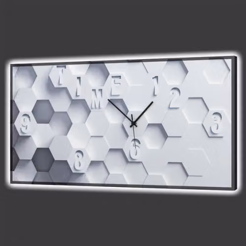 Orologio Esagoni in Rilievo luminoso Pintdecor