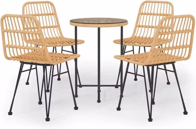 Set da Pranzo da Giardino 5 pz | Set Salotto da Giardino in Polyrattan