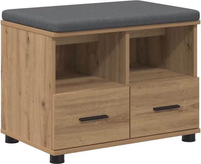 Panca porta scarpe moderna in legno di rovere marrone con design DESIGN IN L/P/H: 60 x 38 x 46 cm