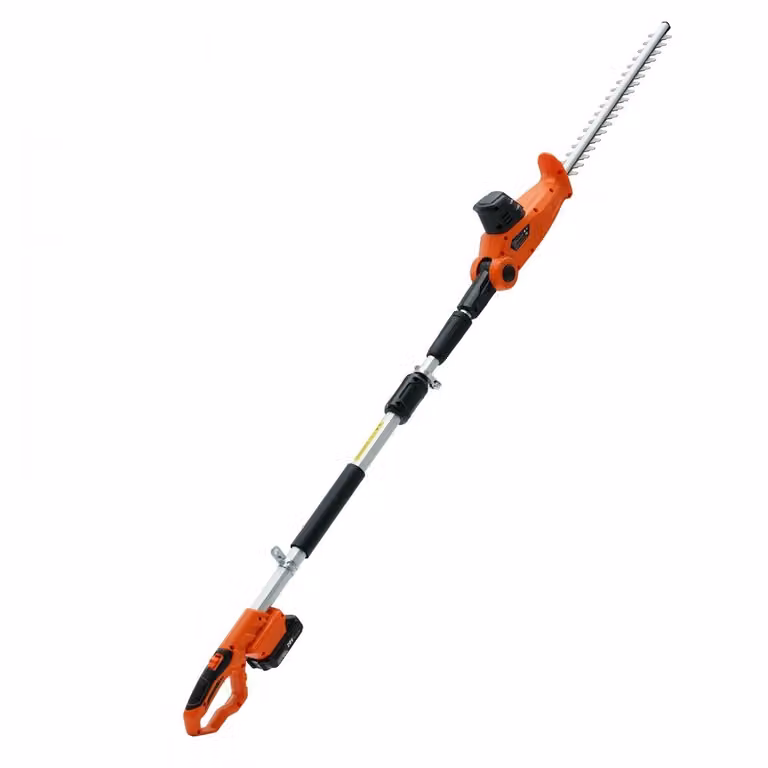 Tagliasiepi telescopico 20V con motore in rame e 17.500 giri/min - Tagliasiepi elettrico lungo 46 cm - allungabile fino a 188-239 cm - diametro di taglio 16 mm - ruotabile di 30-150° - incluso caricabatteria rapido e batteria.