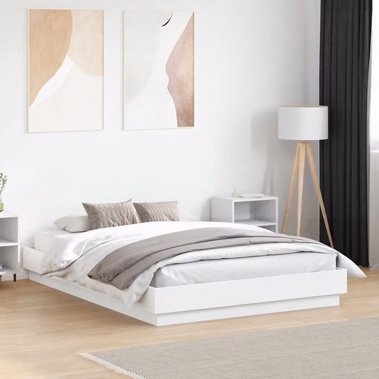 vidaXL Giroletto Bianco in Legno Multistrato L: 138 cm, P: 193 cm, H: 23 cm