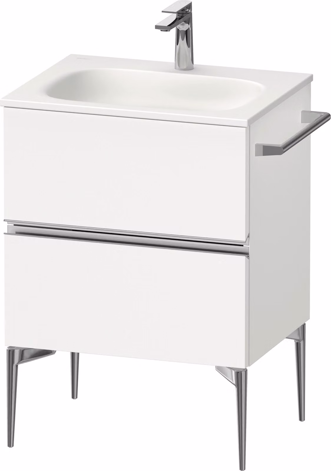 Duravit Sivida bâti-support pour lavabo, 2 tiroirs, poignée profilée chromée, 610x477x592mm, pour Sivida, SV4650010180000, SV4650010180000
