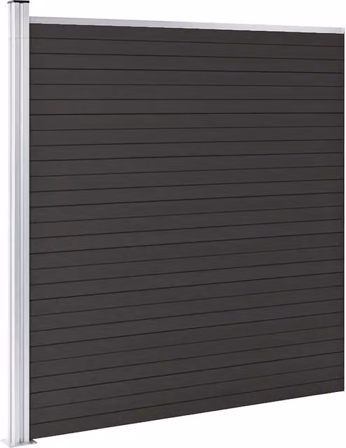 Pannello di recinzione | Recinzione da Giardino in WPC 175x186 cm Nero