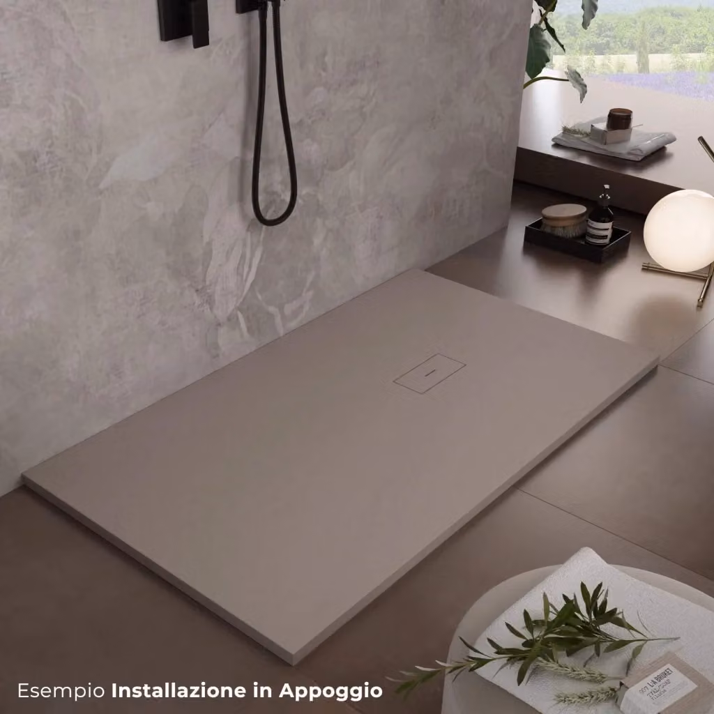 Piatto doccia rettangolare Bonussi Manila in acrilico colore sabbia, L: 160 cm, P: 100 cm – 2