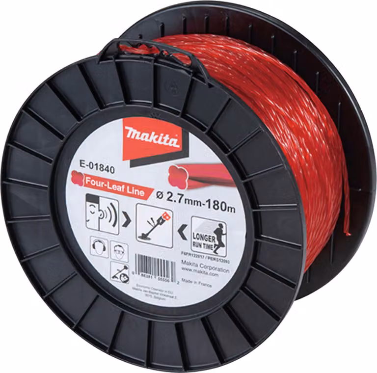 Makita filo di falciatura a quattro foglie rosso 180 m Ø 2,7 mm - E-01840