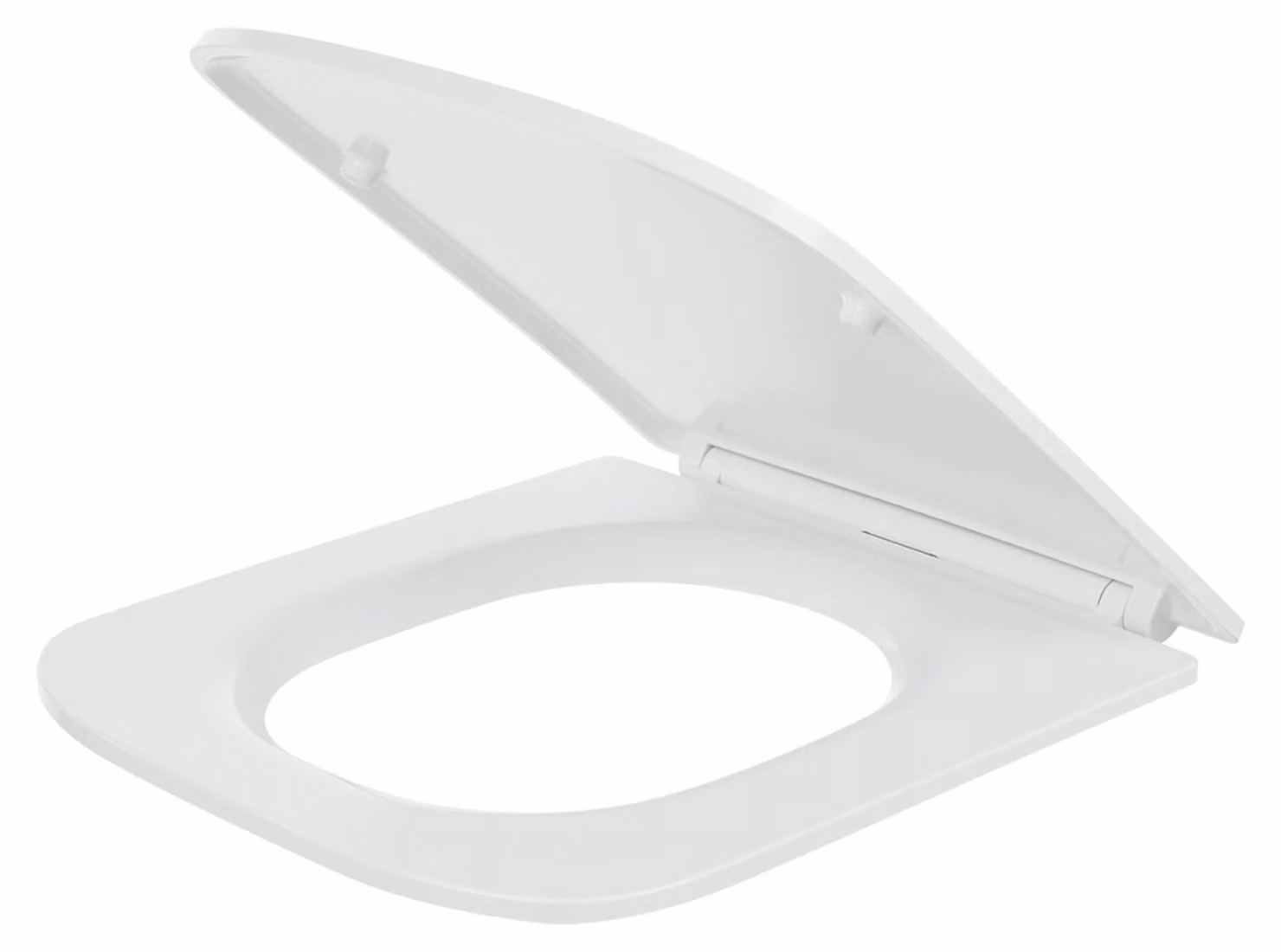 Sedile per WC quadrato, in Duroplast, colore bianco