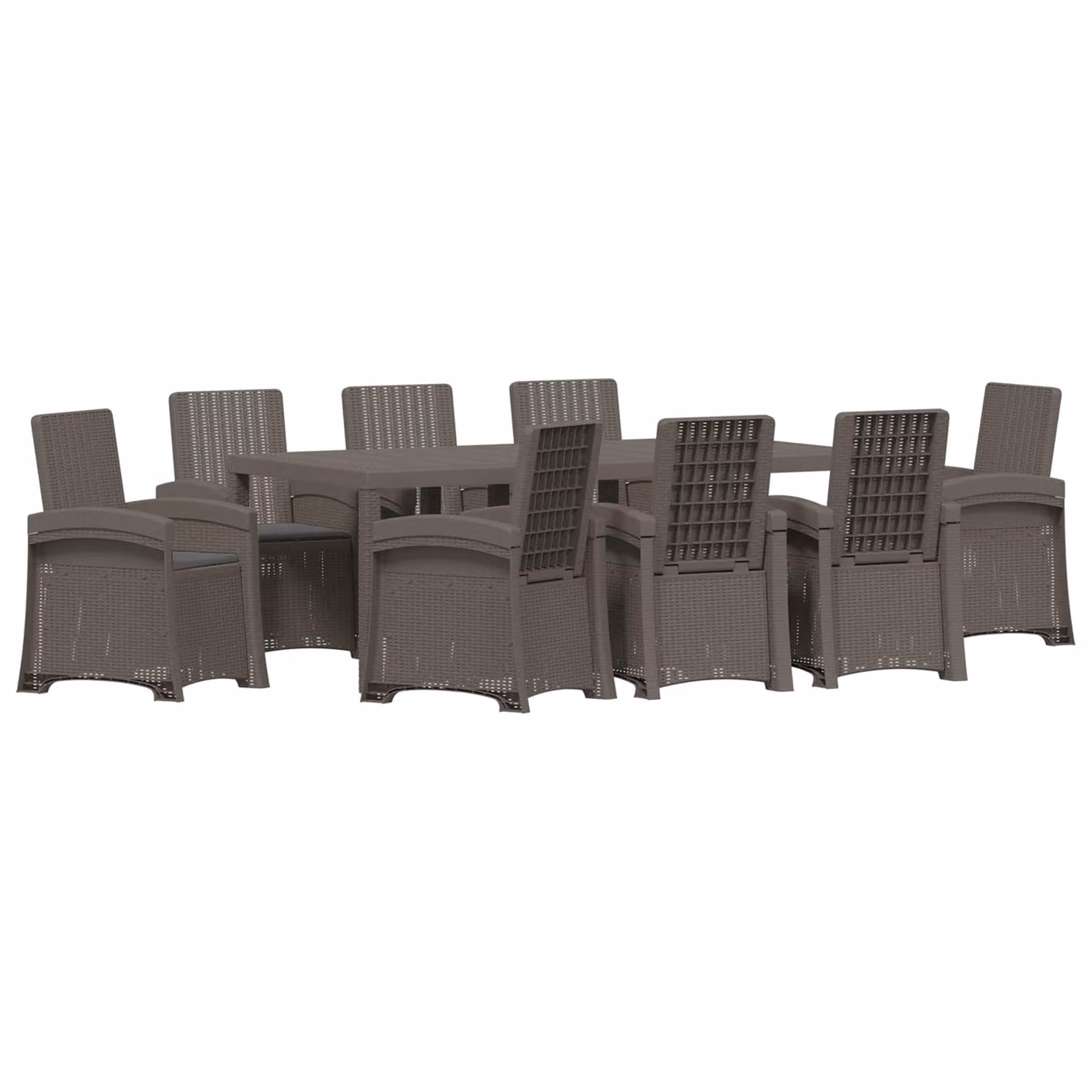 Set da pranzo per giardino e terrazza vidaXL in rattan sintetico 9 pezzi Grigio e Antracite