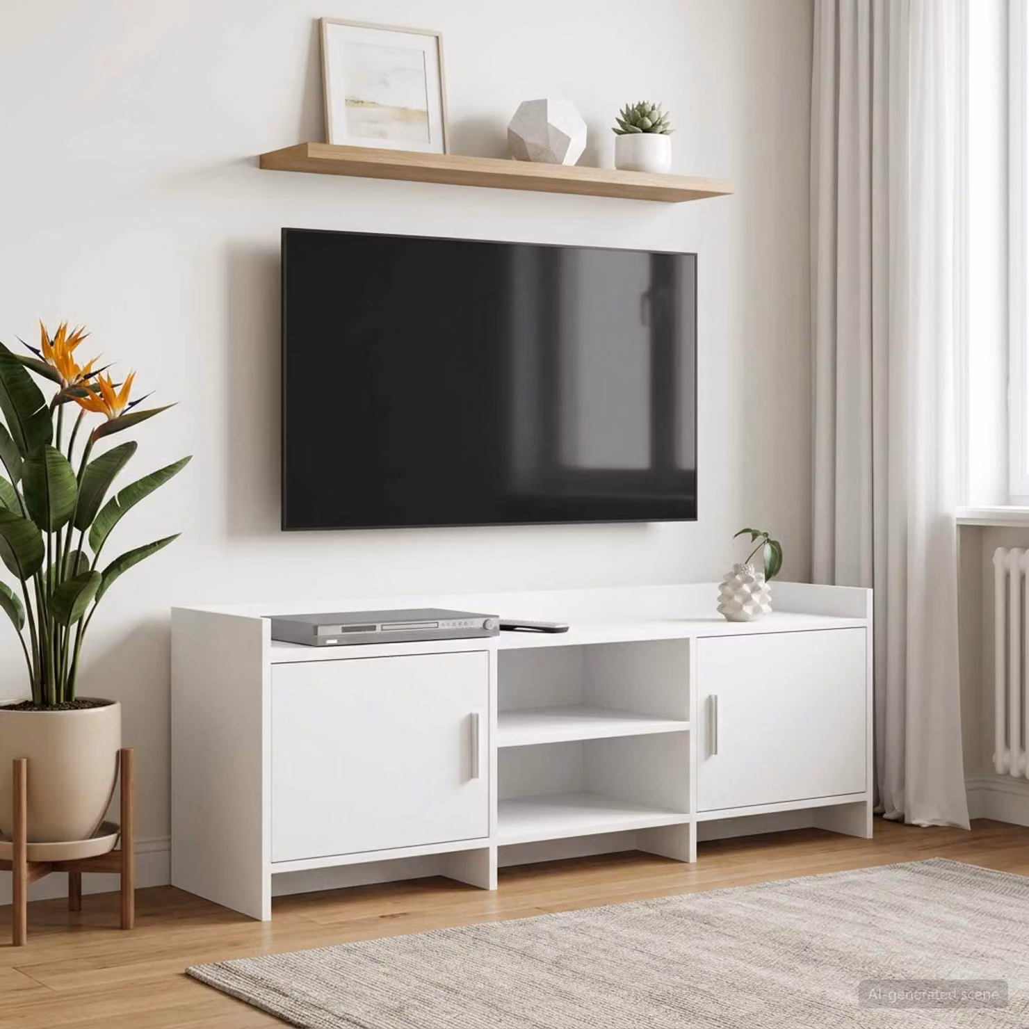 Supporto TV mobile vidaXL moderno in bianco, L/P/H: 130 x 33 x 47 cm