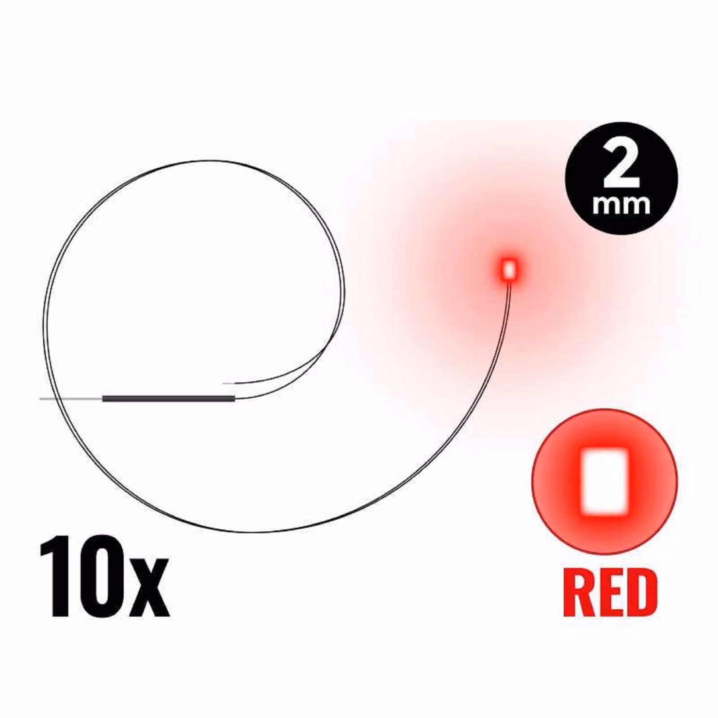 Green Stuff World - LED, colore rosso, 2 mm (confezione da 10 pezzi)