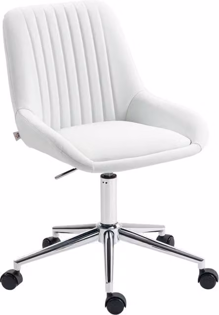 Sedia da ufficio Xylo bianca senza braccioli con altezza regolabile L/P/H: 52 x 58 x 80-90 cm
