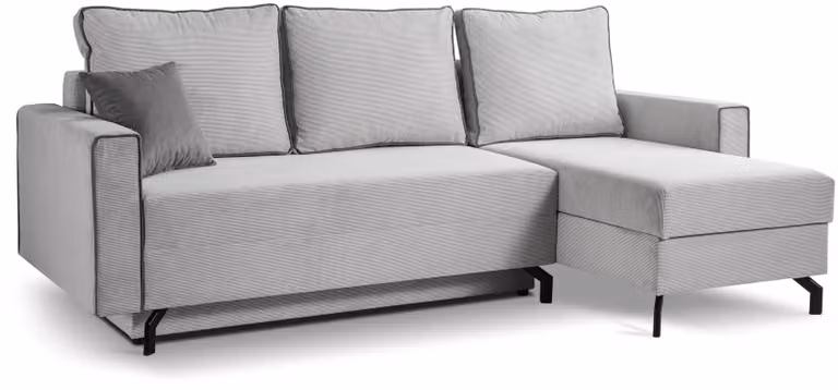 xonox.home Divano letto Marti a forma di L destro grigio chiaro L/A/P: 230x89x148 cm