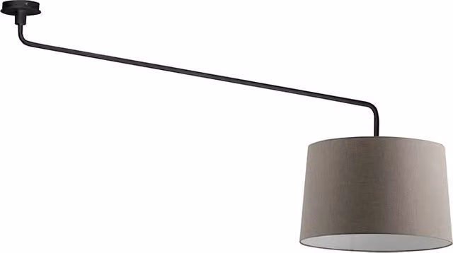 Vivien Plafoniera da Soffitto Nera con Paralume Conico Tortora E27 IP20 48cm - Design Moderno in Metallo e Tessuto per Interni - Rossini Group