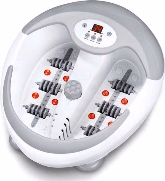 Piede con boiler - Pedicure con luce infrarossa e terapia magnetica - 3 accessori per pedicure - 5 livelli di vibrazione - Funzione di massaggiatura a bolle e riflessologia Piede massaggiato