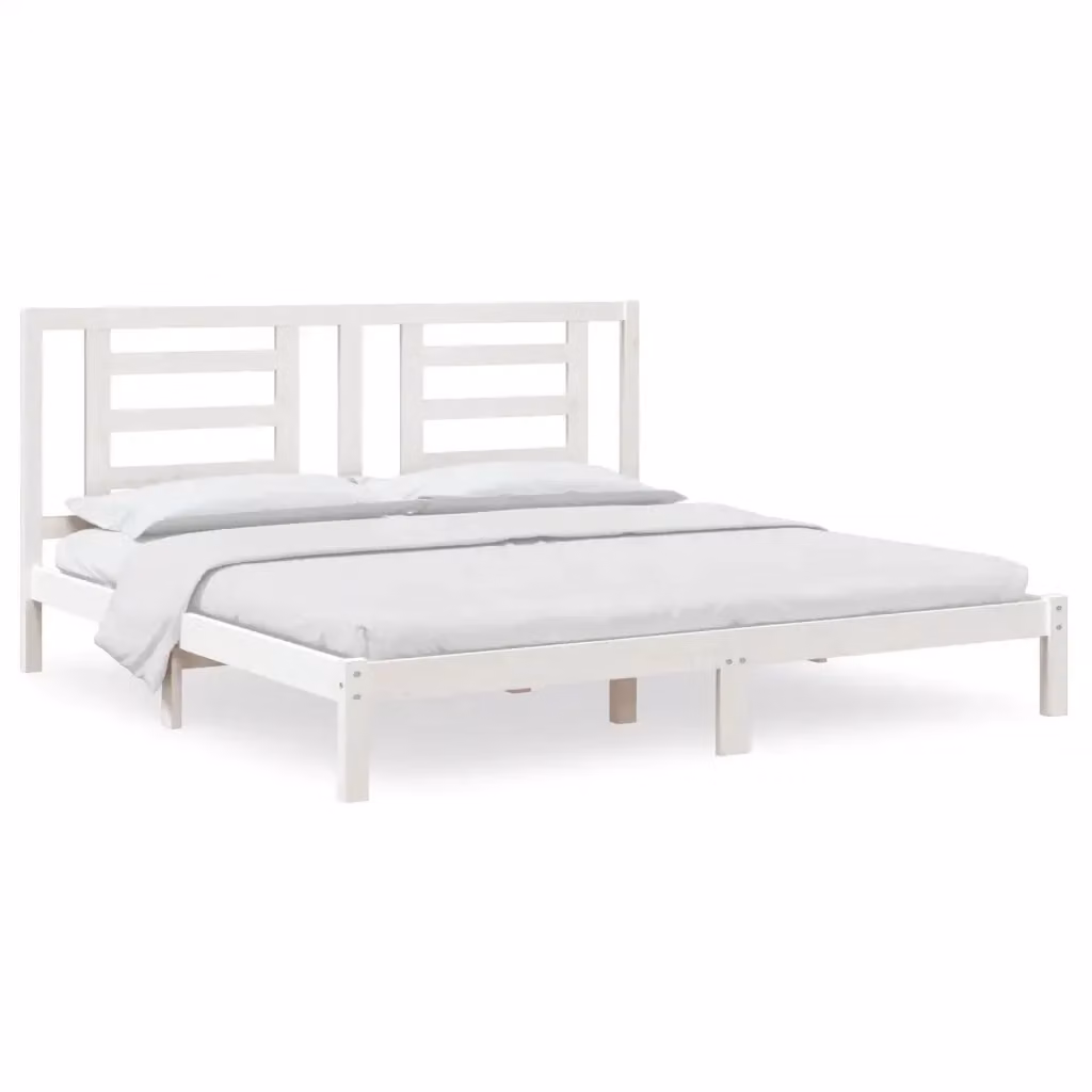 Giroletto vidaXL in legno massello di pino bianco senza materasso 200x200 cm – 2