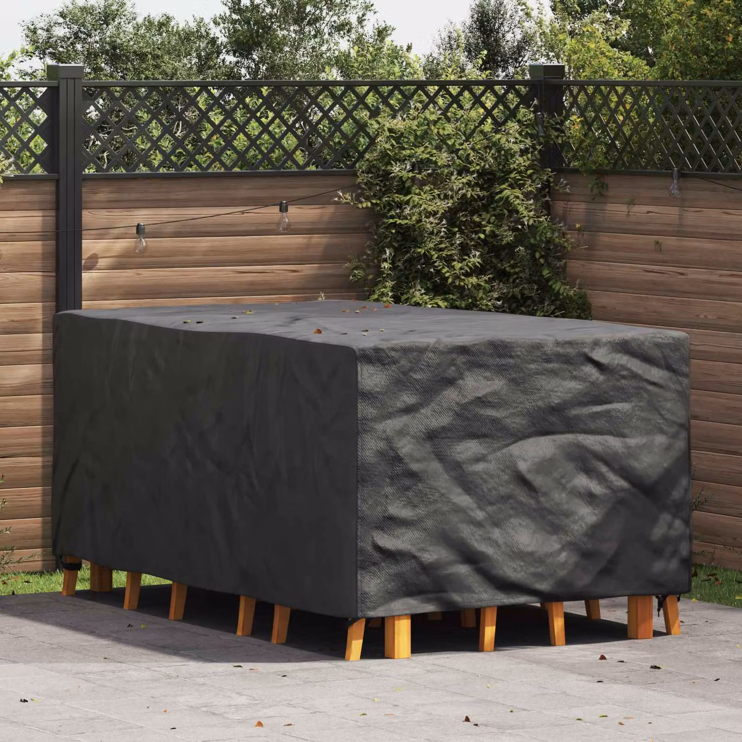 Copertura per mobili vidaXL impermeabile, colore nero, L 225 x P 143 x H 90 cm