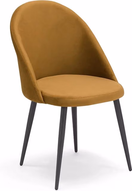 Sedia moderna Redokasa in velluto giallo con gambe in metallo per soggiorno e cucina