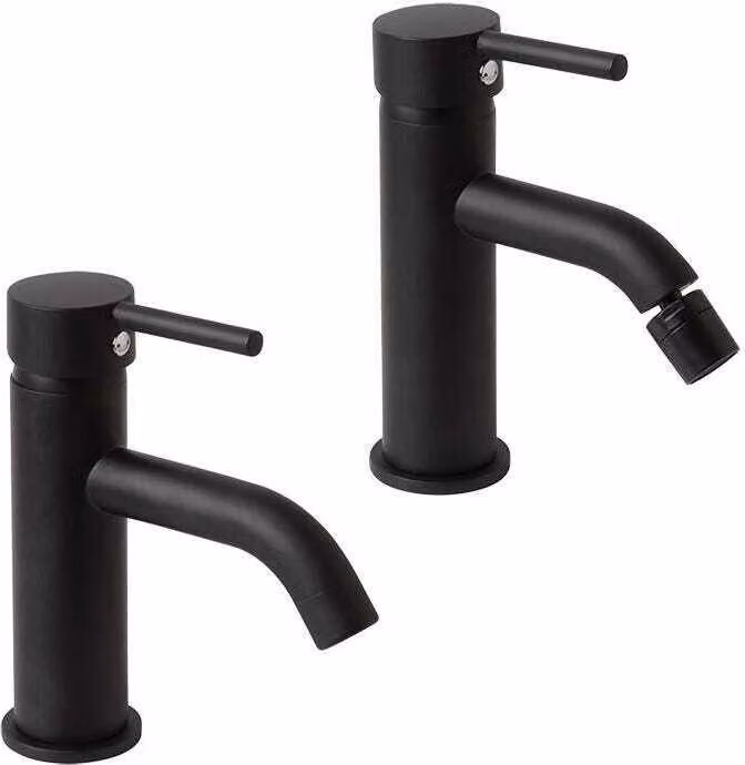 Coppia di rubinetti per lavabo e bidet nero opaco | Fassa