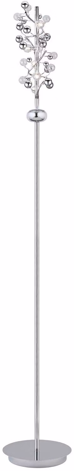 Lampada da terra Paulmann Living Sfera 5x20W G4 cromata trasparente 230V/12V metallo/vetro